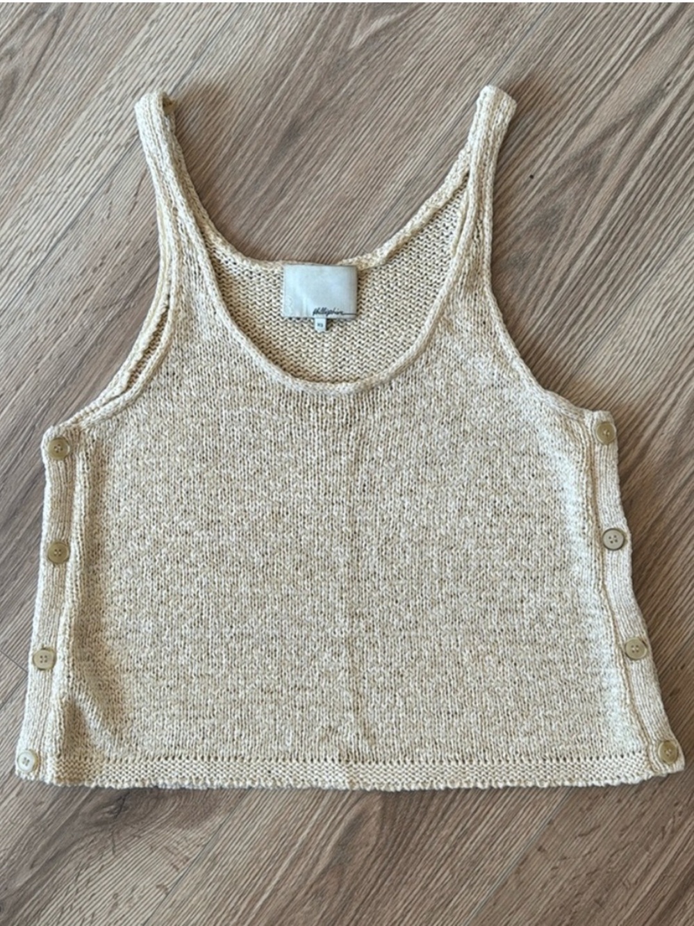 3.1 Phillip Lim Knit Tank top size XS Cream with side button details